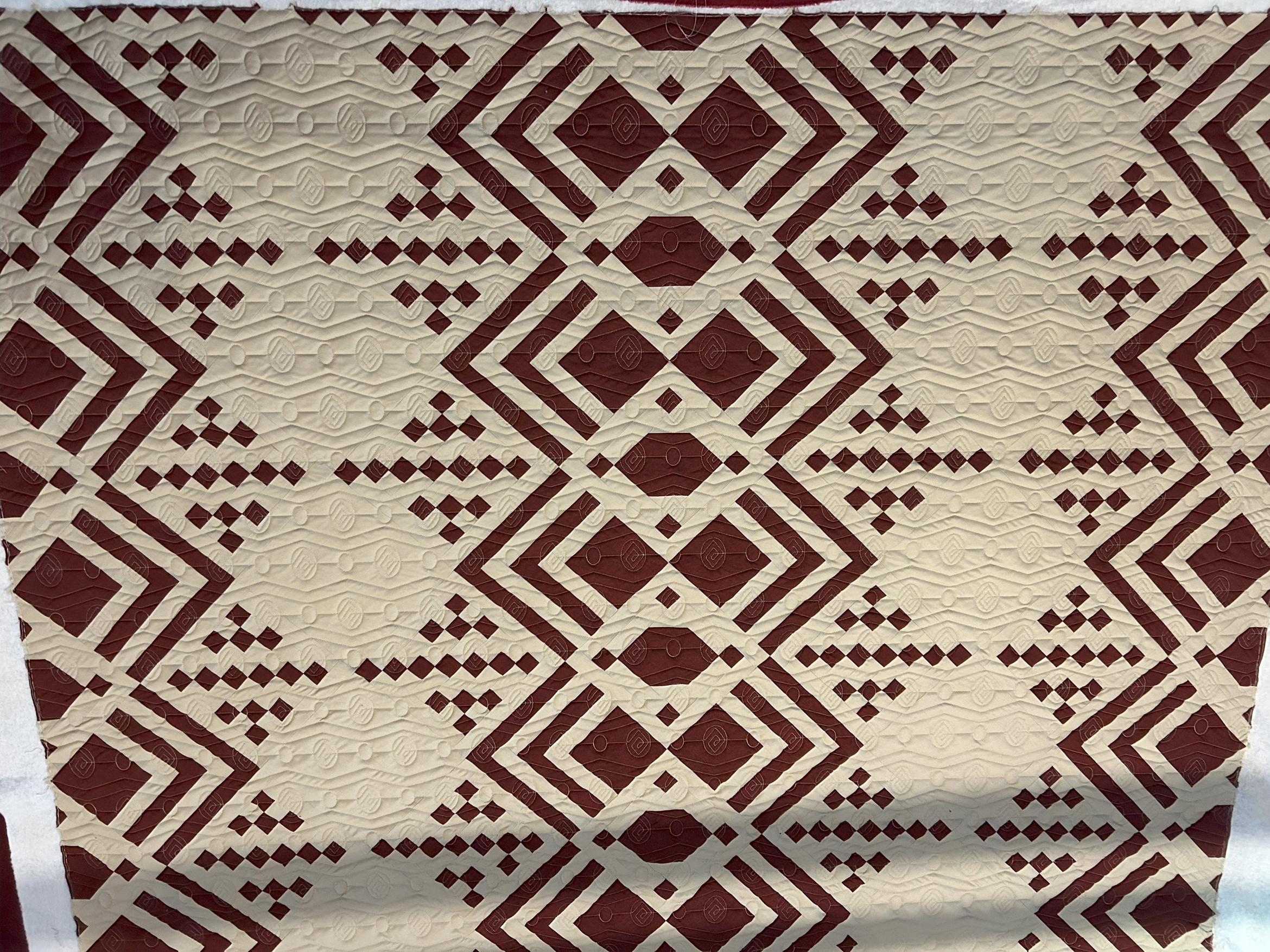 Modern chevron cube dash - pieced by Peggy Gibson